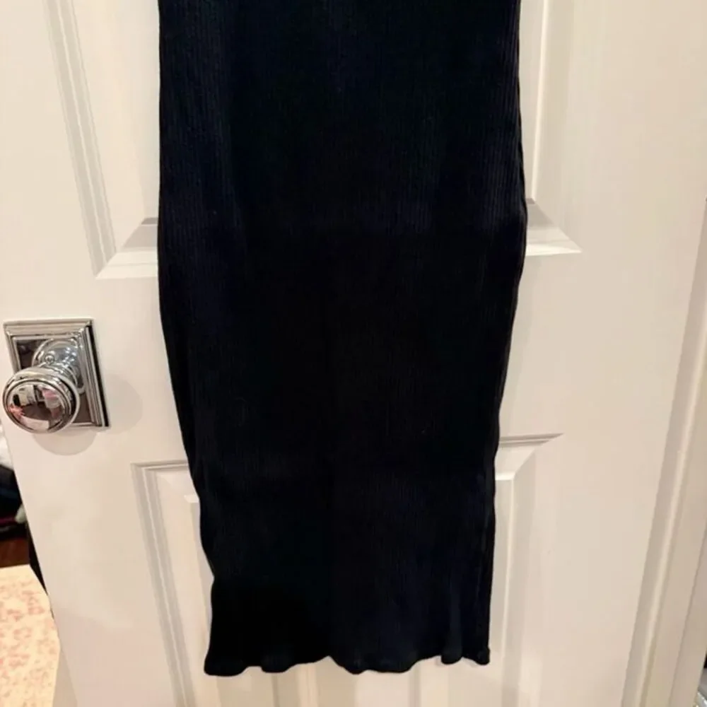 Wilfred Free Aritzia Square Neck Ribbed Mini Dress Black size XS Going Out - Picture 5 of 12
